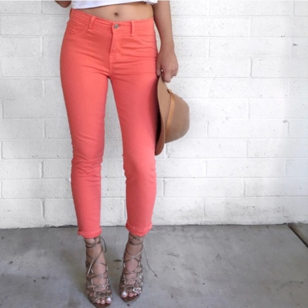 J Brand Capris Skinny Jeans in Tangerine